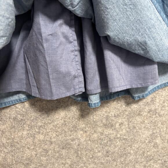 Mini Boden Dress Girls Size 8 9 Blue Chambray A Line Embroidered Long Sleeve - Picture 7 of 11